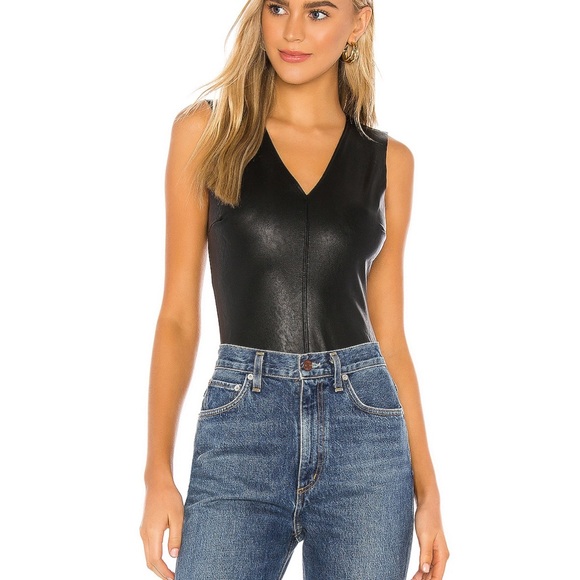 Commando Faux Leather V-Neck Bodysuit NWT Size Small - Picture 5 of 5